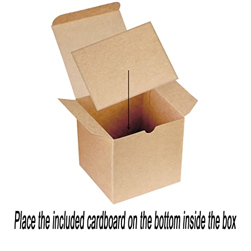 Xxcxpark 48 PCS Brown Gift Boxes 4x4x4 inches, Decorative Party Favor Gift Packaging Box with Lid for DIY Crafting, Cube, ...