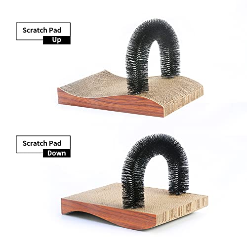 FUKUMARU Cat Self Groomer, 2.0 Version Cat Arch Face Scratcher with Scratcher Pad, Cats Back Grooming Massager Toy Brush f...