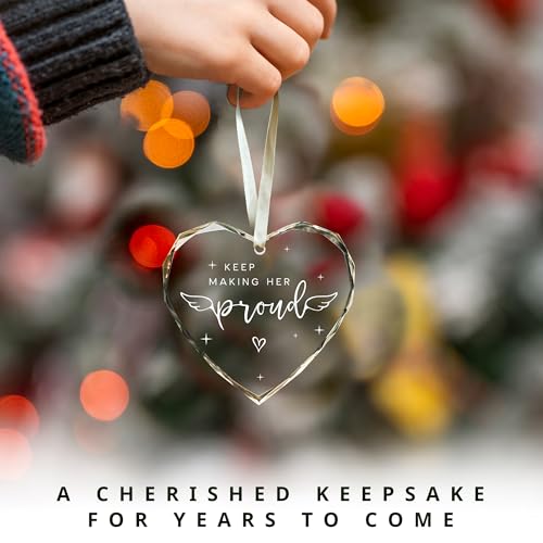 Memorial Gifts for Women - in Memory of Loved One Gift, Bereavement Gift - Remembrance Gifts - Keep Making Her Proud Ornam...
