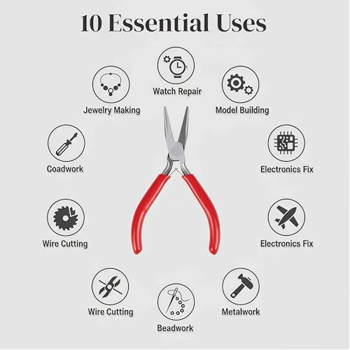 8 PCS Jewelry Pliers Set,Mini 4.5’’ Jewelry Making Tools with Storage Pouch, Stainless Steel Precision Pliers for Bracelet...