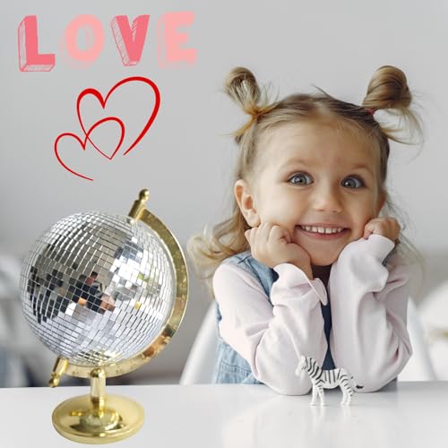 MFGDISCO Disco Ball Globe Home Decor Statues Classic Tabletop Art Sculpture Gold Discoball Unique Western Modern Decorativ...
