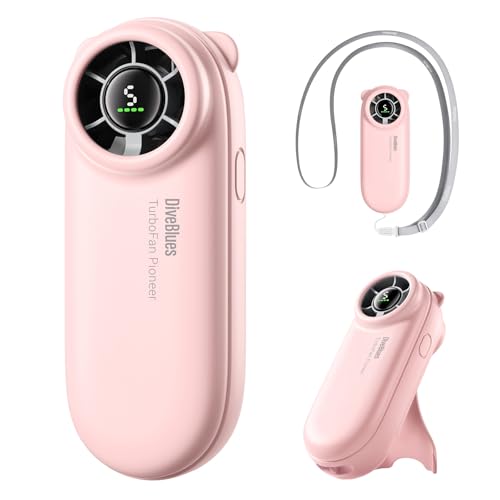 Diveblues TurboBear Portable Handheld Turbo Fan, 5 Gear Wind, Travel Essentials, Small Hand Held Fan Rechargeable, Mini Pe...