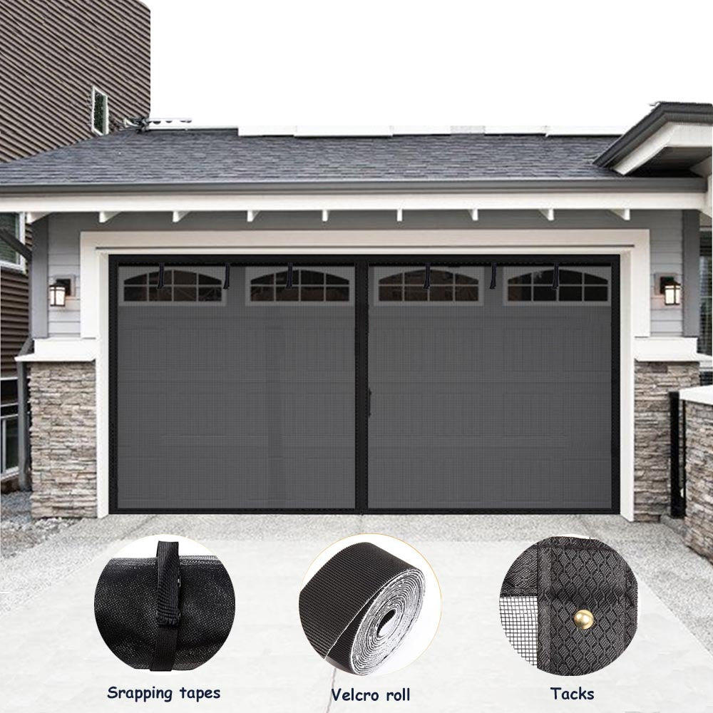 Magnetic Screen Door, Fiberglass Door Screen With No Gap,  Modern Style,  For Kitchen, Entrance, Christmas Gifts, Black,  366X213.36cm