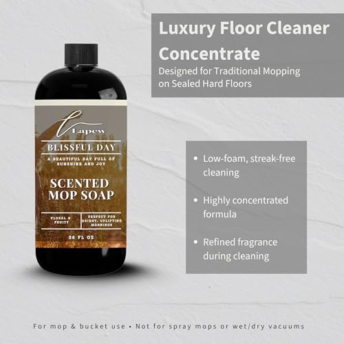 Lapew Blissful Day Scented Mop Soap - Luxury Floor Cleaner Concentrate for Mopping Tile, Laminate, Vinyl & Hardwood | Stre...