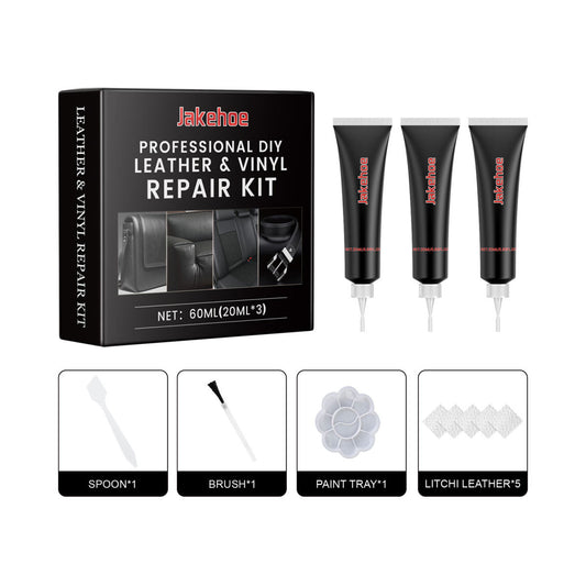 Jakehoe Leather Care Kit For Furniture, Sofas, Seats, Car Interiors, Leather Cleaning, Refurbishing, And Repairing Cream