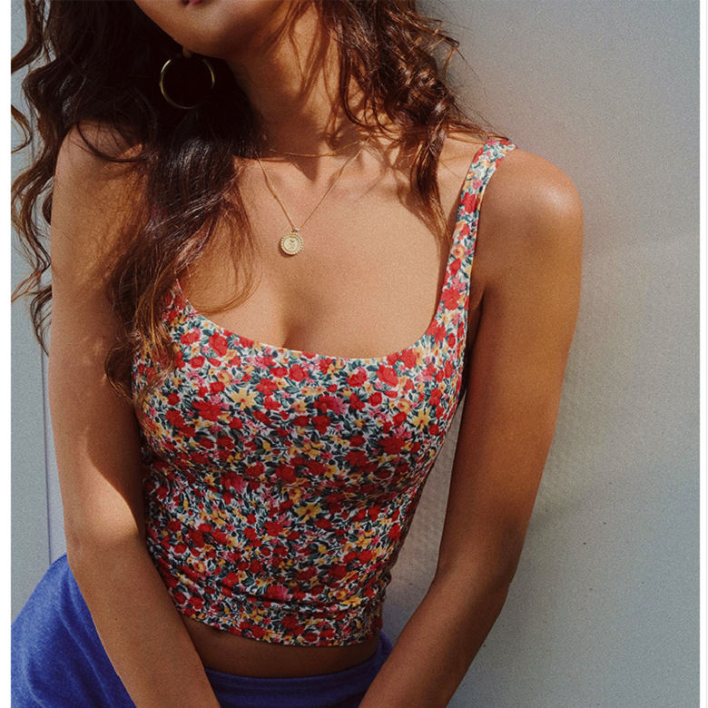 Women's Fashion Simple Printed Yoga Wear Tank Top