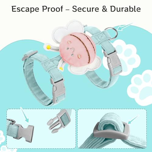 Cat Harness and Leash Set - Breathable Adjustable Soft Vest for Cats, Escape Proof Kitten Harness for Easy Control and Dai...