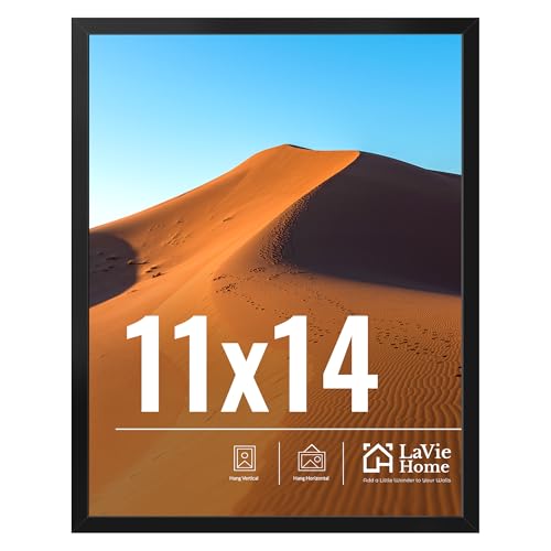LaVie Home 11x14 Picture Frame for Wall Display, 11 x 14 Black Picture Frame with HD Plexiglas, 11 by 14 Poster Frame 1 Pa...