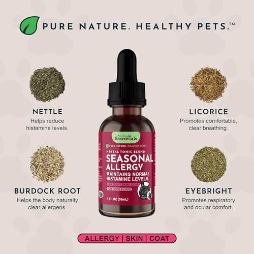 Animal Essentials Seasonal Allergy Treatment for Dogs - Liquid Herbal Support for Dogs & Cats, Wellness Supplement for Sen...