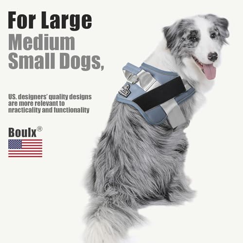 Bolux Dog Harness, No-Pull Reflective Dog Vest, Breathable Adjustable Pet Harness with Handle for Outdoor Walking - No Mor...