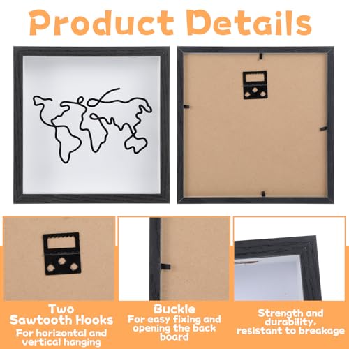 2 Pcs Travel Shadow Photo Keepsake, 8 inch Memory Box Honeymoon Fund Box with Slot Frame Adventure Best Gift for Keepsake ...