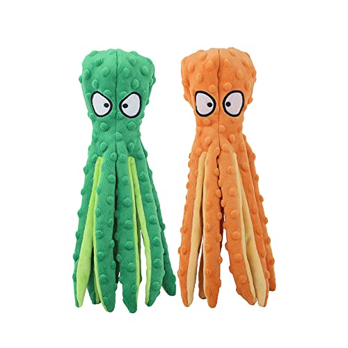 HGB Squeaky Dog Toys - Octopus No Stuffing Crinkle Plush Large Dog Toys to Keep Them Busy for Puppy Teething Chewing, Pet ...