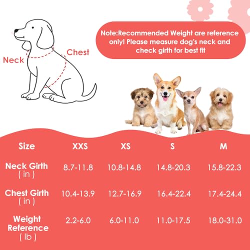 SlowTon No Pull Dog Harness with Leash - Soft Lightweight Floral Pattern Puppy Harness, Adjustable Pet Harness for Small M...