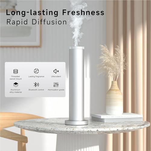 New Upgraded Waterless Scent Oil Nebulizer – Smart App & Remote Control, Covers Up to 4000 Sq Ft, Quiet Aroma Diffuser for...