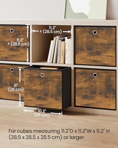 SONGMICS Storage Cubes, Set of 6 Storage Bins with Handles, Foldable Oxford Fabric and Non-Woven Fabric Storage Boxes, 10....