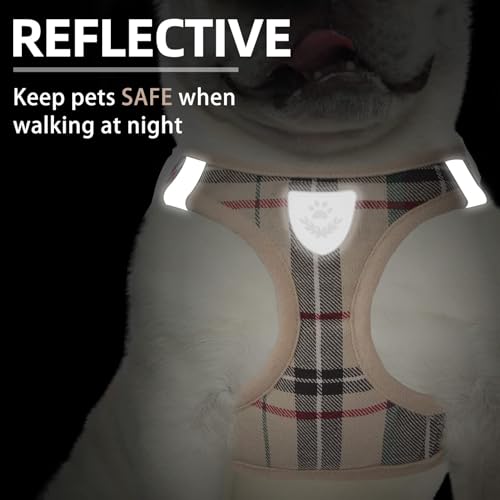 PUPTECK Adjustable Dog Harness Collar and Leash Set Step in No Pull Pet Harness for Small Medium Dogs Puppy and Cats Outdo...