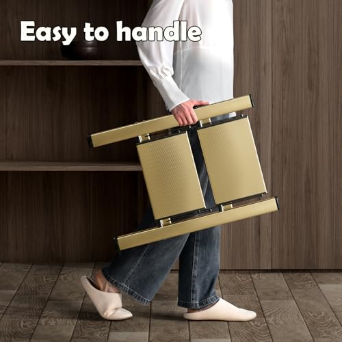 HillhutApex 2 Step Stool, Aluminum Foldable Step Ladder, Lightweight Stable Stool with Wide Non-Slip Pedals, 330lbs Bearin...