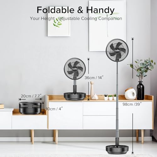 Czlife F9 Portable Fan, 10000mAh Rechargeable Battery Powered for Travel Sleeping Camping Bedroom Outdoor, Cordless Floor ...
