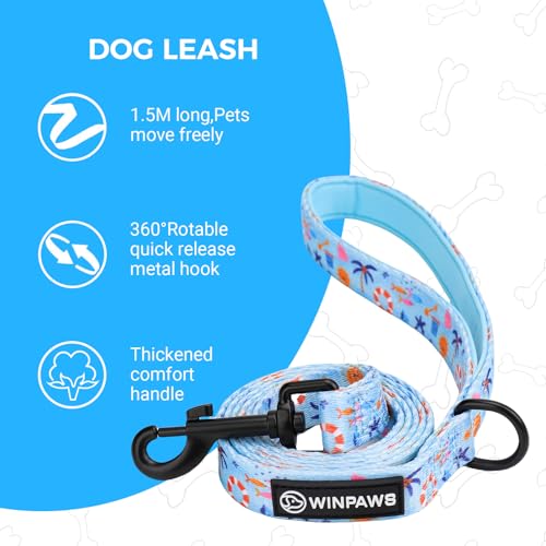 Dog Harness and Leash Collar Set with Dog Poop Bag Holder and Bandanas, Escape Proof Adjustable Puppy Cat Vest with Soft M...