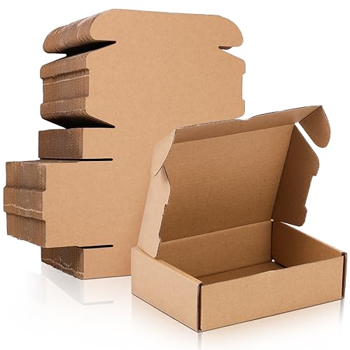 Qilery 100 Pcs Shipping Boxes Cardboard Gift Corrugated Cardboard Brown Boxes Mailer Packaging for Mailing Small Business ...