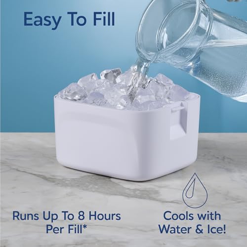 Arctic Air Ice Jet X3 Portable Air Cooler,Dual Mist Modes, Up to 8-Hour Cooling Time, 3-Speed Portable Cooler with Adjusta...