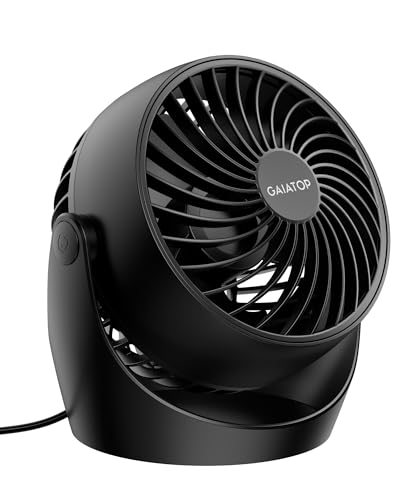 Gaiatop Desk Fan, 5-Inch Portable Electric Table Desktop Air Circulator Fans, Small but Powerful with 3 Speed 360° Adjusta...