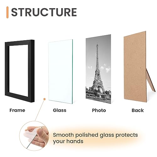 upsimples Certificate Frame with High Definition Glass, 8.5 by 11 Picture Diploma Document Frames for Wall and Tabletop, B...