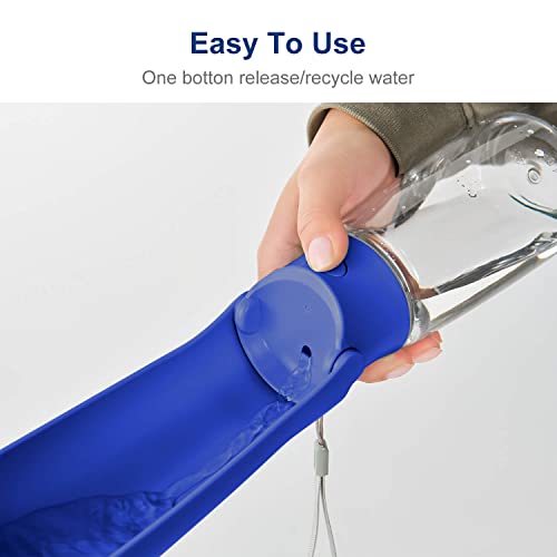 WePet Foldable Portable Dog Water Bottle Puppy Water Dispenser with Drinking Feeder, 12 OZ, High-Temperature Resistant Lea...