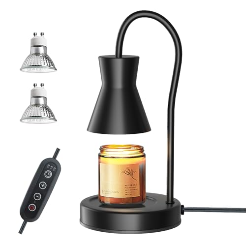 LALISU Candle Warmer Lamp with Timer and Dimmer, Vintage Electric Melter Candle with 2 Bulbs, Melter Scented Height Adjust...