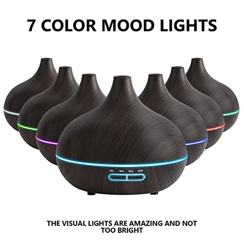 Diffusers for Essential Oils Large Room, 550ml Essential Oil Diffusers with Remote Control, Ultrasonic Oil Diffuser with T...
