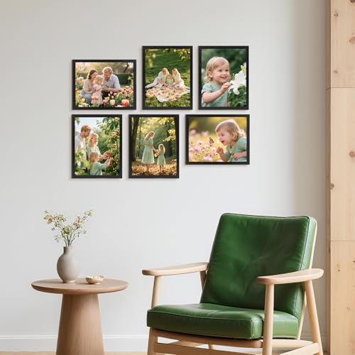 HORLIMER 8.5 x 11 Picture Frame Set of 12, Black Photo Frames 8.5 by 11 for Certificate Diploma Document, Wall Hanging or ...