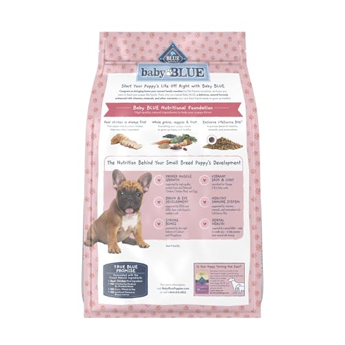 Blue Buffalo Baby Blue Natural Small Breed Puppy Dry Dog Food, Healthy Growth Formula with DHA, Chicken and Oatmeal Recip...