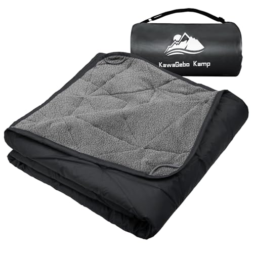 KawaGebo Kamp Large Outdoor Waterproof Blanket Extra Thick Fleece Stadium Blanket for Camping, Car, Pet, Picnics - Windpro...