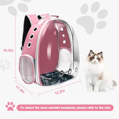 Cat Backpack Carrier, Pet Cat Carrier with Ventilated Design for Carrying Puppy Cats, Pet Carrier Backpack for Traveling/H...