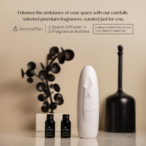 AromaPlan 5 Star Collection Plug in Diffuser (2 Fragrances Included)-Cold Air & Waterless Diffusers for Home & Office- Sil...