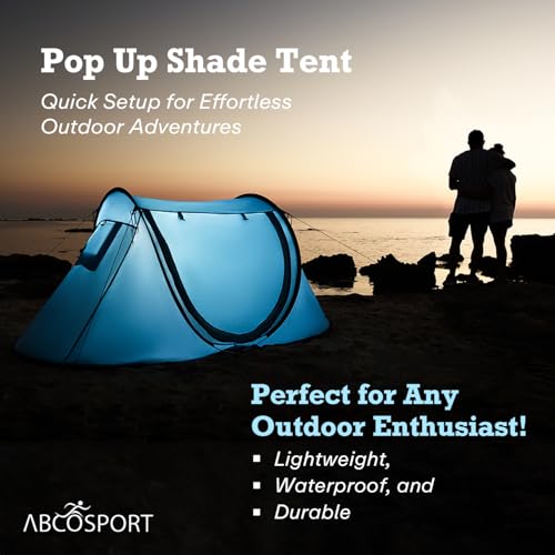 Abco Tech Pop Up Tent - Portable Tent for Camping 2 Person Pop Up with Double Doors - Water-Resistant and UV Protection - ...