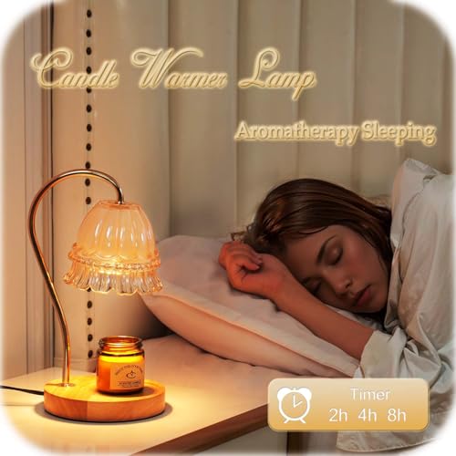Candle Warmer Lamp with Timer Dimmer, Wax Warmer Lamp for Jar Candles with 2 Bulbs, for Women Mom, Best Valentine's Day an...