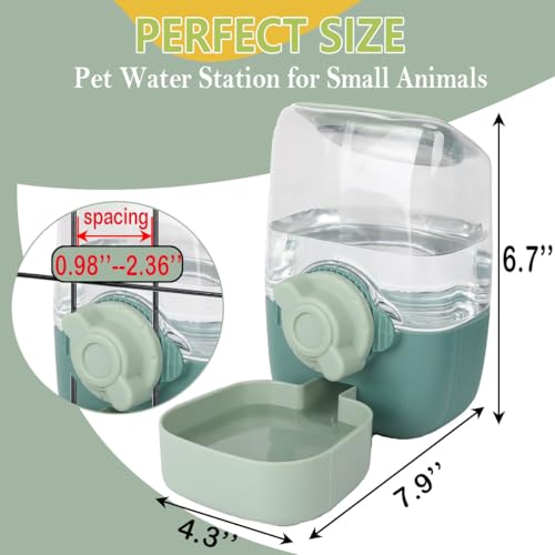 35oz Hanging Automatic Rabbit Water Dispenser, Cage Water Bottle Auto Gravity Pet Water Station for Small Animals, Puppy K...