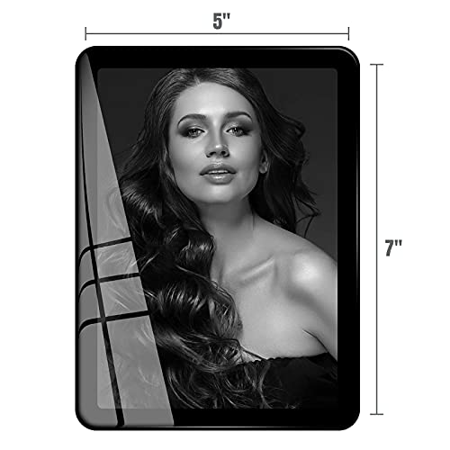 Bluesun 5x7picture frame, glass frame clear, hanging picture frame, Matted for wall and tabletop Decor (5x7, Black)