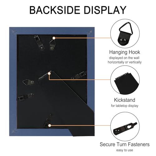 SZYUU 5x7 Picture Frame Set of 4, High Definition Real Glass, Display Pictures 4x6 with Mat or 5x7 Without Mat, Gallery Wa...