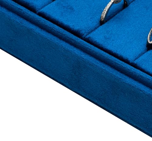 COWFEX Multiple Velvet Ring Storage Organizer Display Tray Jewelry Box Earring Holder Case for Wedding Birthday Christmas ...