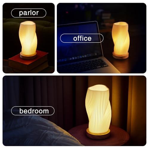 Dawnwake Table Lamp Bedside Lamps for Bedroom, Small Night Stands Desk Lamp, Mood Warm Cozy Lighting, Vintage Boho Cool Mi...