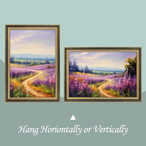Golden State Art,12x18 Ornate & Antique Photo Frame for 12 x 18 Picture,Real Glass Wall Display,Color Distressed Black & Gold