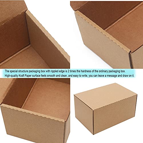 10 Pack Small Shipping Boxes 6x4x3'' Corrugated Small Cardboard Boxes for Shipping, Recyclable Packaging Boxes for Busines...