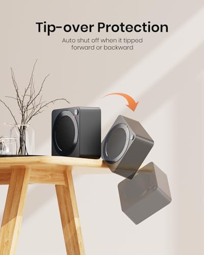 Gaiatop Mini Space Heater, Lightweight PTC Ceramic Fast Heating 500W Energy Efficient for Indoor Use, Overheating & 45° Ti...
