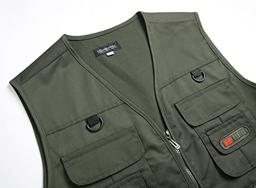 LISUHEPEAL Men’s Fishing Vest Summer Outdoor Work Safari Travel Photo Vest with Multi Pockets