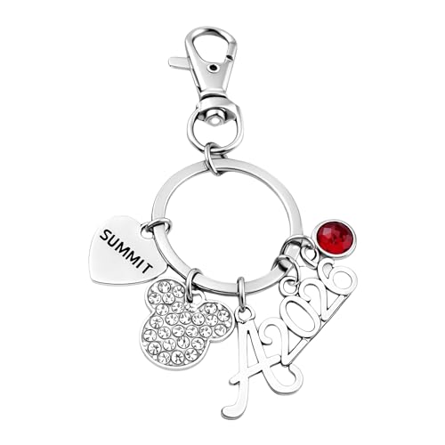 Infinity Collection 2026 Cheerleading Summit Keychain Gift, Cheerleader Keychain with Initial Charm and Birthstone, Cheer ...