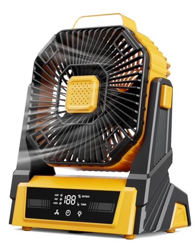 KopBeau Portable Camping Fan with Lights, 20000mAh Rechargeable Battery Operated Fan, Battery Powered Outdoor Beach Tent w...