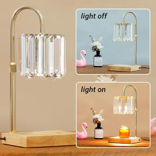 Yuichoy Candle Warmer Lamp with Timer, Dimmable Electric Candle Wamer Adjustable Height, Glass Modern Candles Melter Lamp,...
