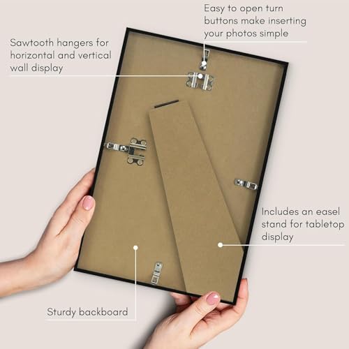 Americanflat 8x12 Picture Frame with Shatter-Resistant Glass - Set of 2 - Streamline Collection - Thin Border Photo Frame ...